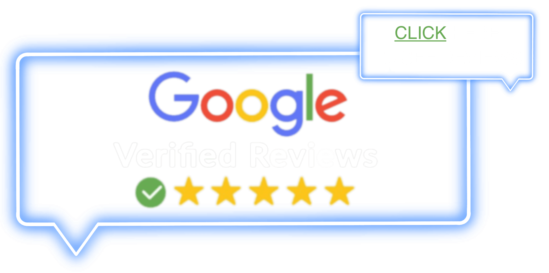 A google review badge with a check mark and five stars.