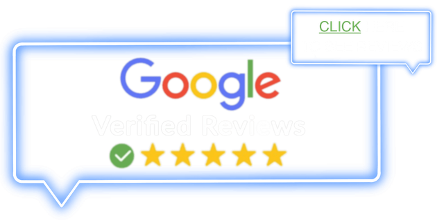 A google review badge with a check mark and five stars.