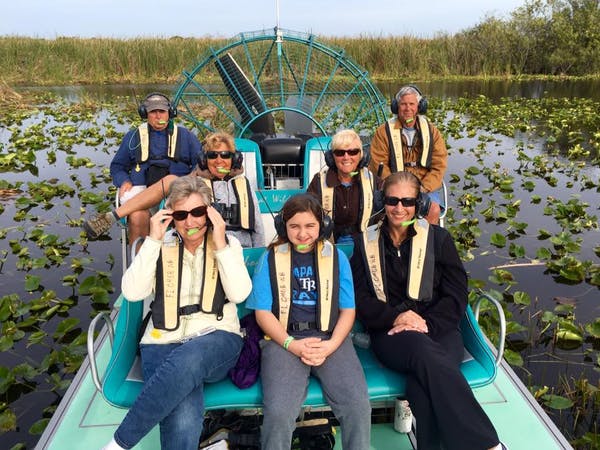 Group of airboat tour guests