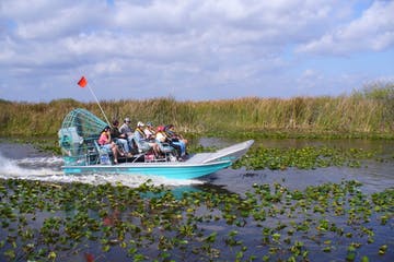 Group of people in an airboat