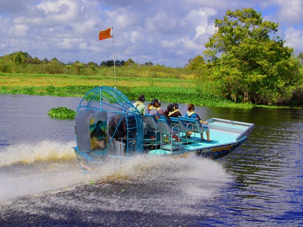 Airboat tour out in Florida marshes