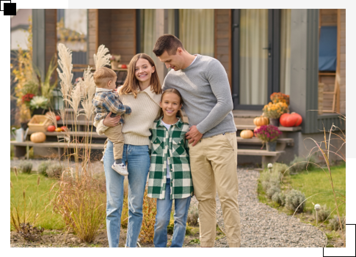 Family happy with their new home