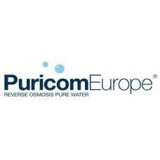 Il logo per l'acqua pura ad osmosi inversa puricom europe.