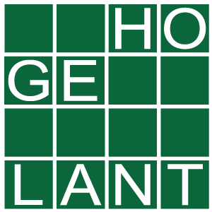 Groen en wit raster met de letters “HO” in de bovenste rij, “GE” in de tweede rij en “LANT” in de onderste rij.