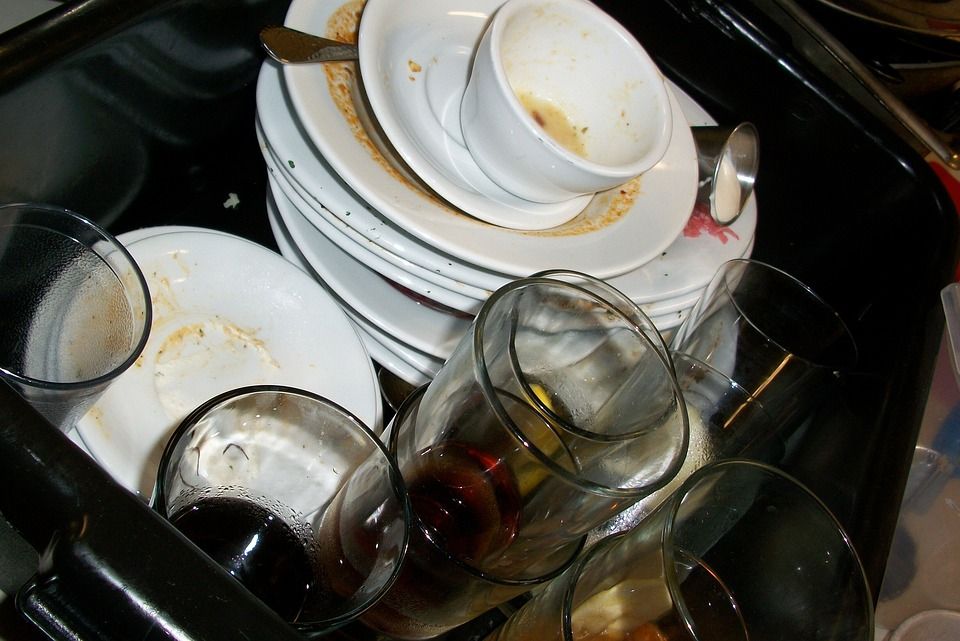 dirty dishes pile up