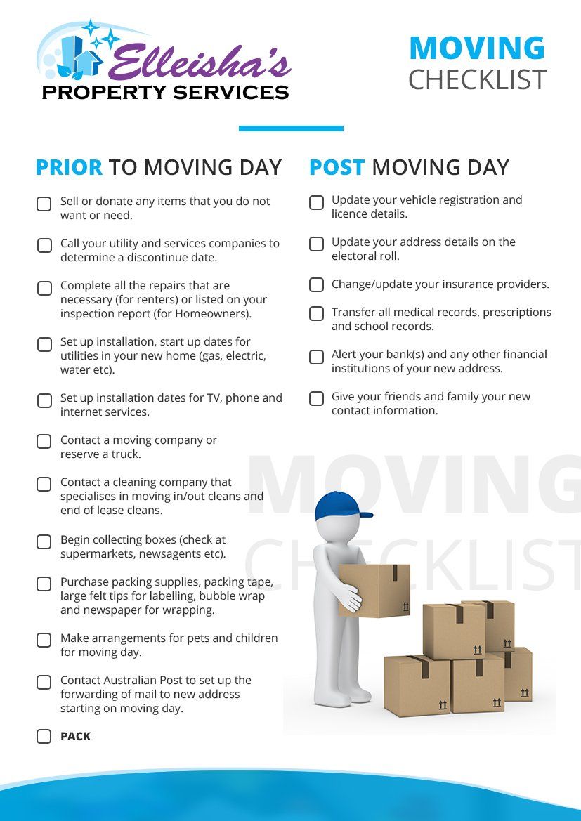 Checklist for Moving In Or Out of a House