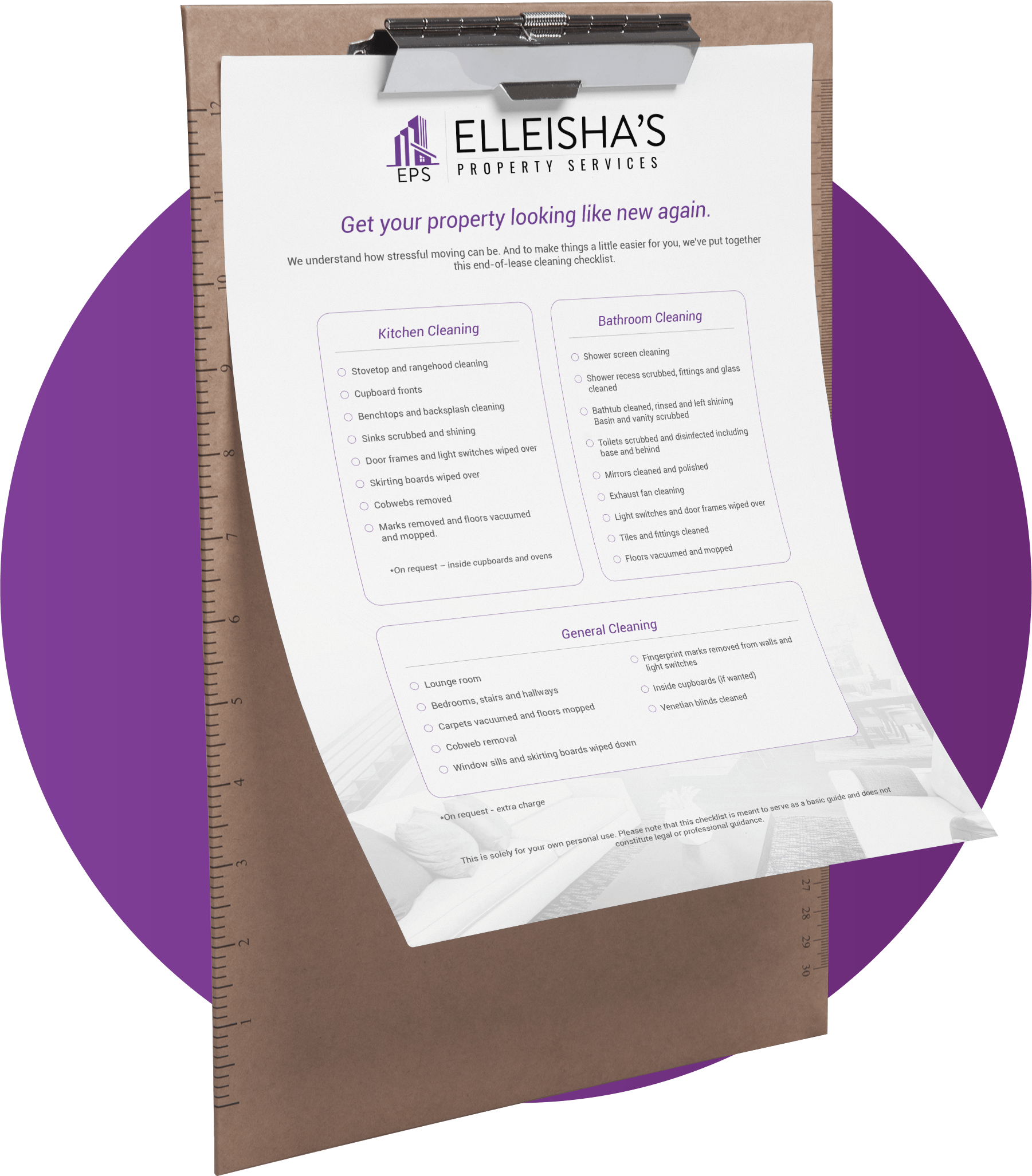 Elleisha's End of Lease Cleaning Checklist