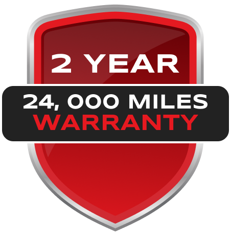 Red shield with a 2-year, 24,000-mile warranty badge. | Autobahn Performance Inc