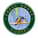 the logo for cross drove fishery shows a bird with a fish in its beak