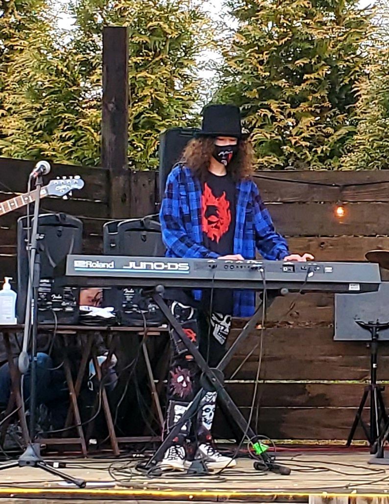 A photo of me playing keys