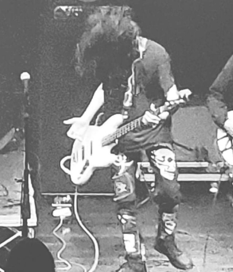 Playing bass like a wild man