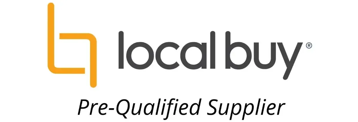 Local Buy logo with orange and gray elements and text 