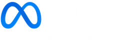 Blue infinity symbol, the Meta logo.