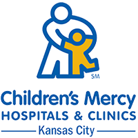 Children's Mercy Hospitals & Clinics logo: Blue figure holding a yellow child. Text reads "Children's Mercy".