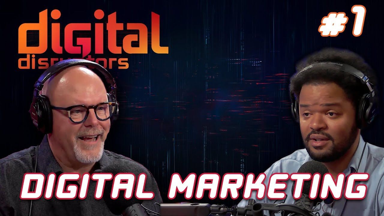 Two men in studio headsets, hosting a podcast titled