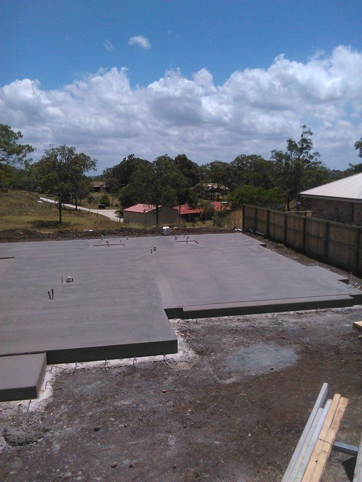 dried concrete slab ready for house build