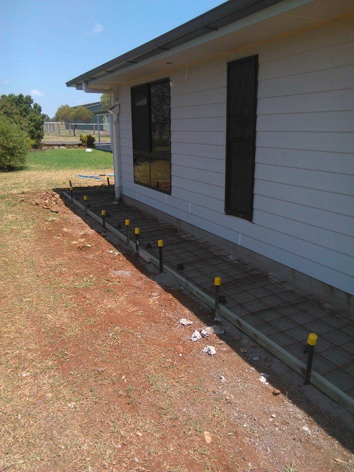 Concrete slab around house in Toowoomba
