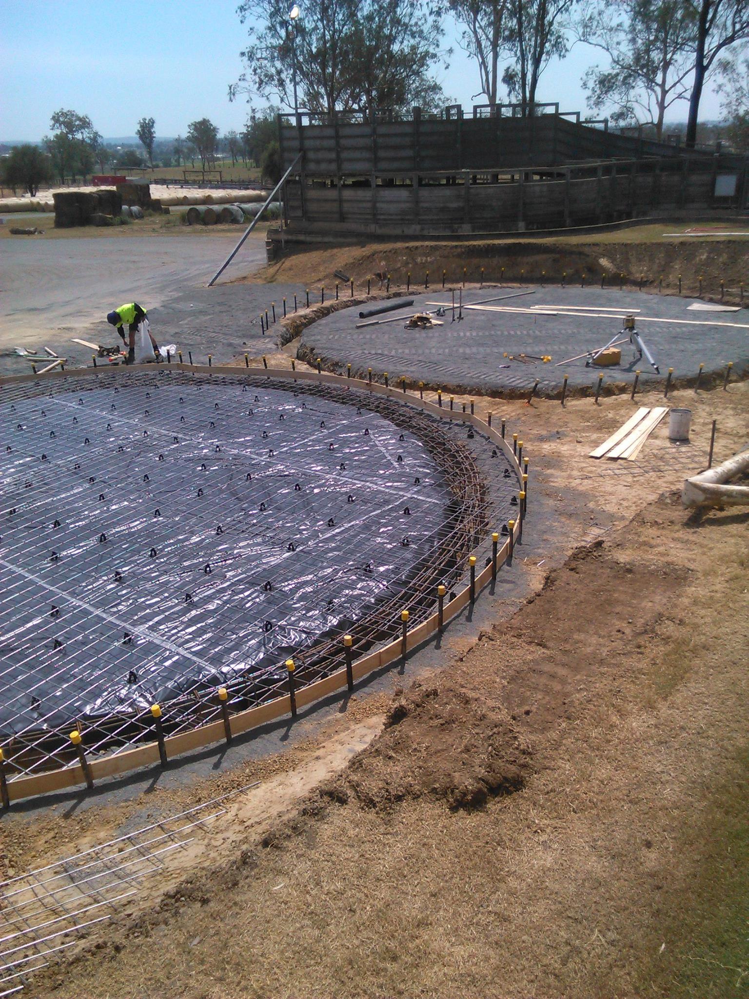 concrete laid for water tanks