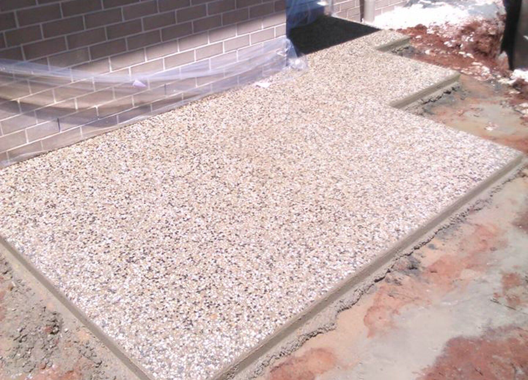Exposed aggregate around house in Toowoomba