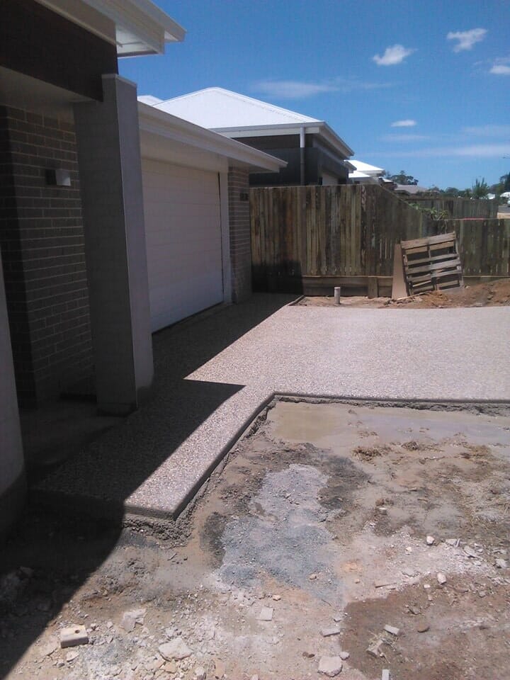 exposed aggregate concrete driveway - Toowoomba, QLD
