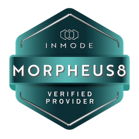 Teal badge with 