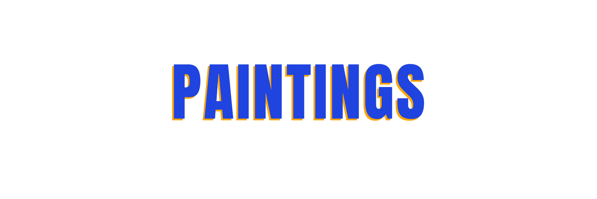 The word paintings is written in blue on a white background.