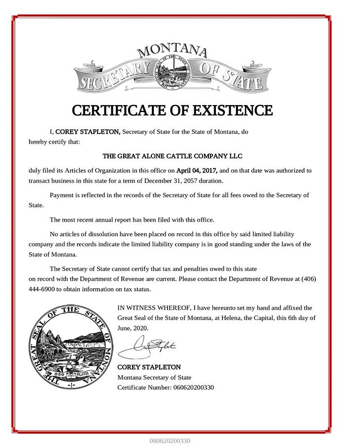 Our Certifications Cattle Ranch, Pasture Raised Beef Two Dot, MT