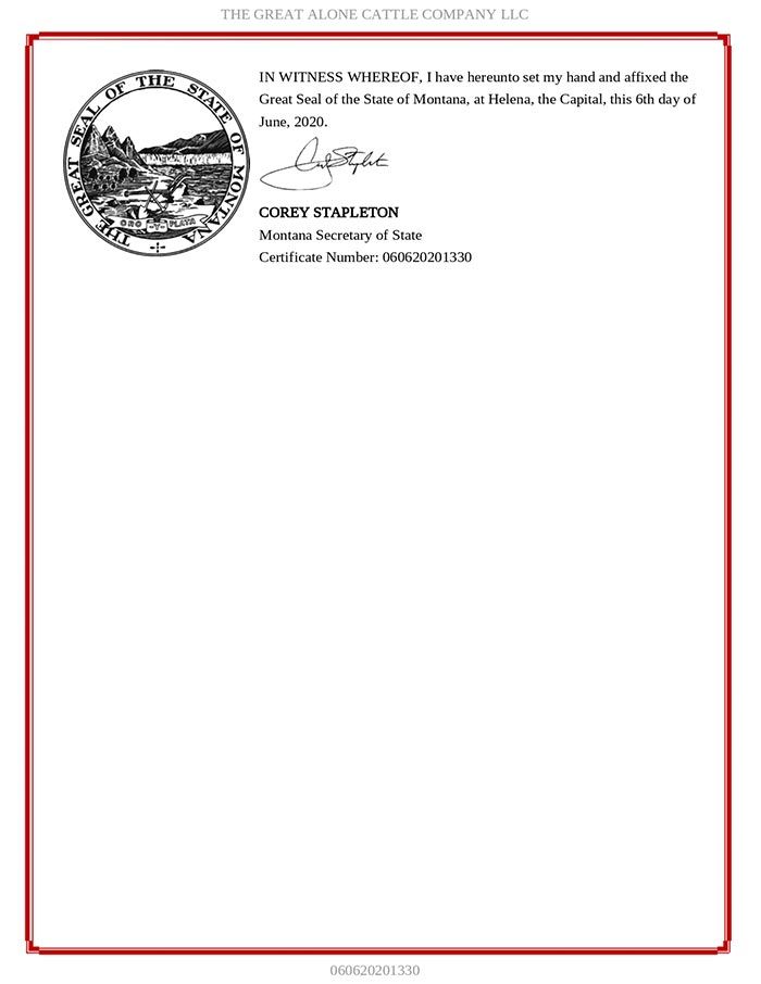 Our Certifications Cattle Ranch, Pasture Raised Beef Two Dot, MT