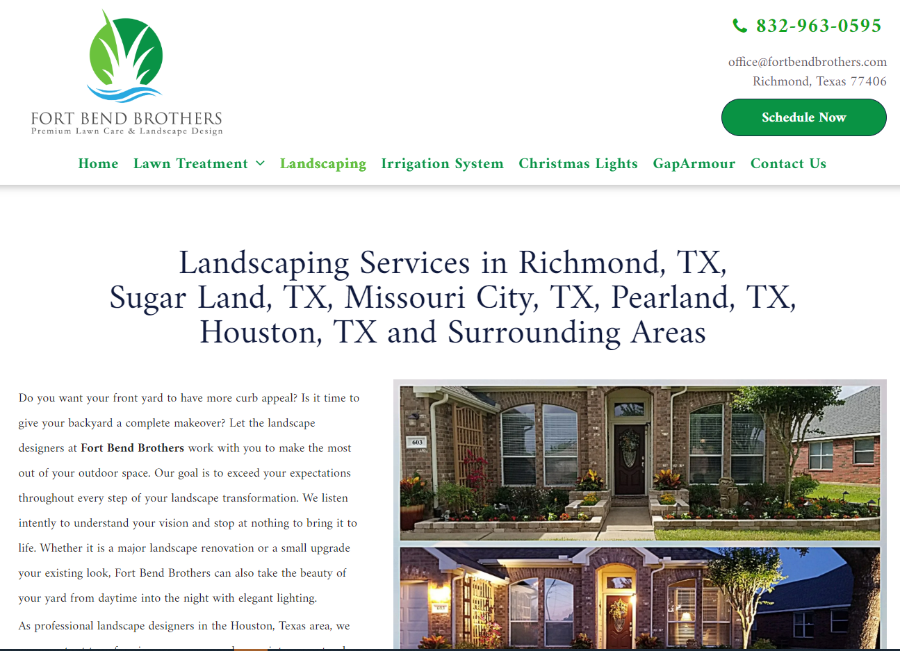 Landscaping Design Richmond, TX, Sugar Land, TX and Pearland, TX, and