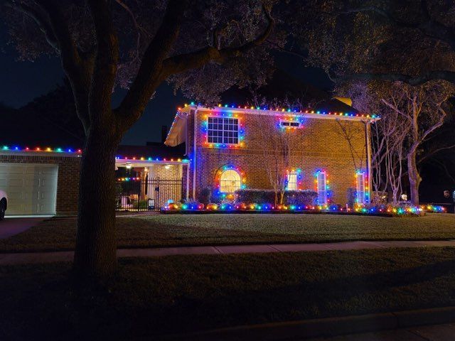 A house with a lot of christmas lights on it