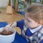 little girl baking