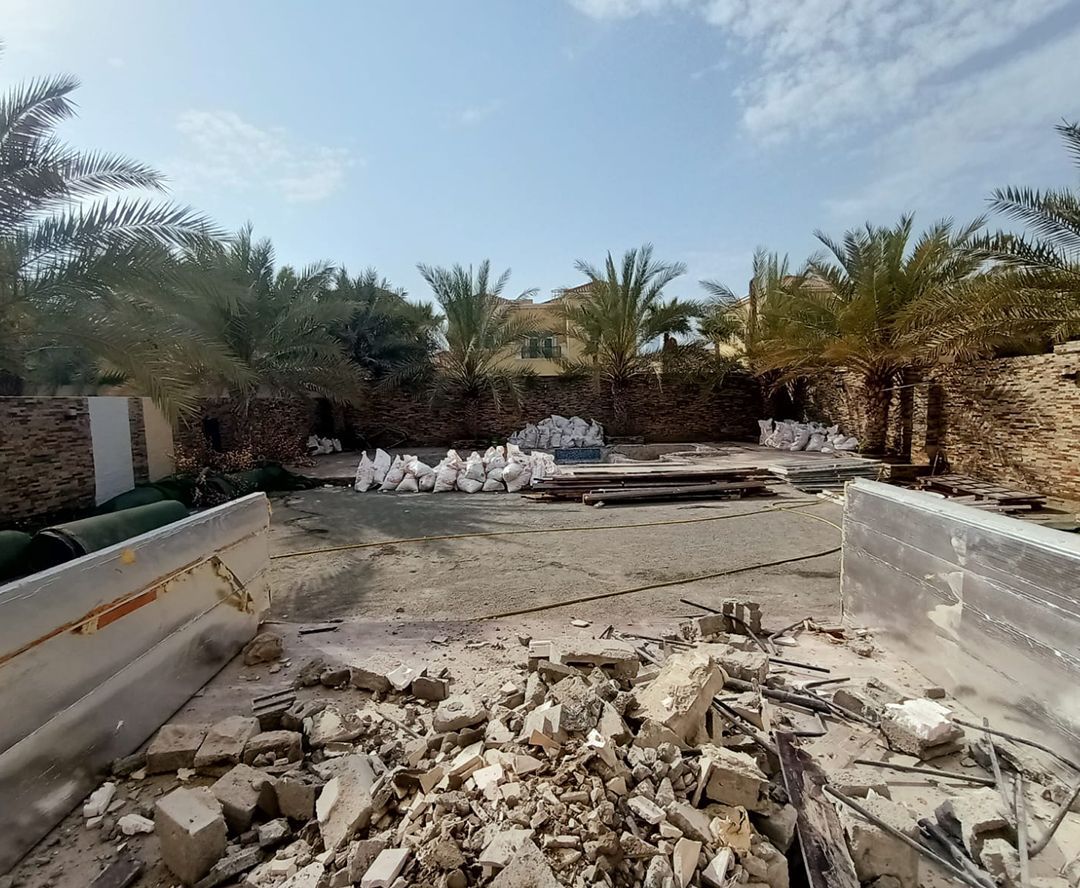 Concrete slab cutting work in Dubai villa
