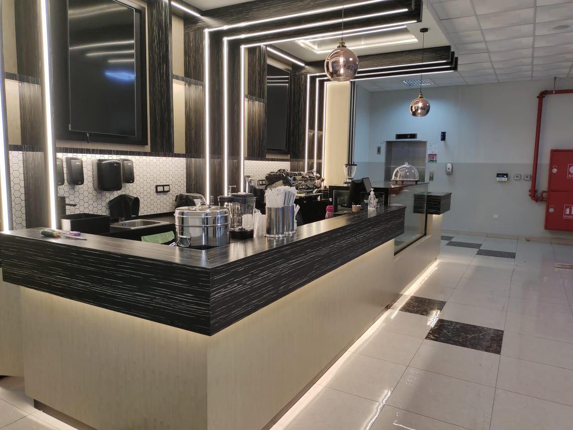 Bespoke custom made coffee shop fit-out works at Dubai Jumeriah 