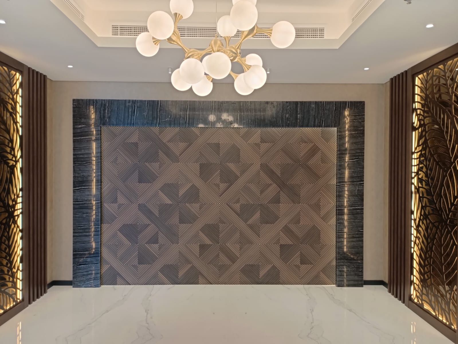Luxury Wall Panel at  Palm Jumeriah private office designed and executed by Concept Art Decor