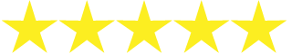 Five yellow stars in a row, indicating a top rating.