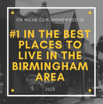 On niche.com homewood is # 1 in the best places to live in the birmingham area