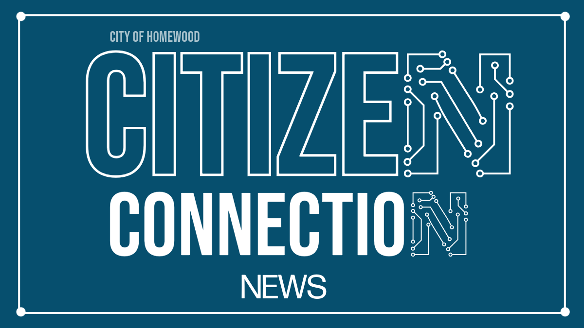 A blue sign that says `` citizen connection '' on it.