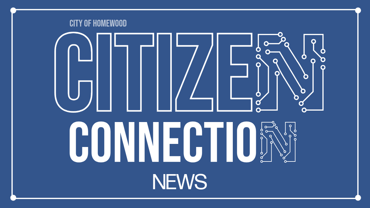 A blue sign that says `` citizen connection '' on it.