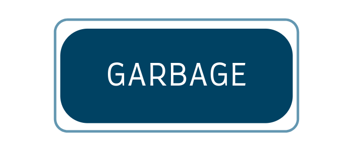 A green garbage can with a recycling symbol on it.