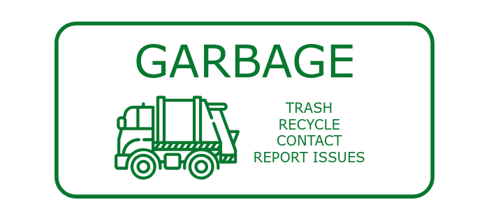 A green garbage can with a recycling symbol on it.