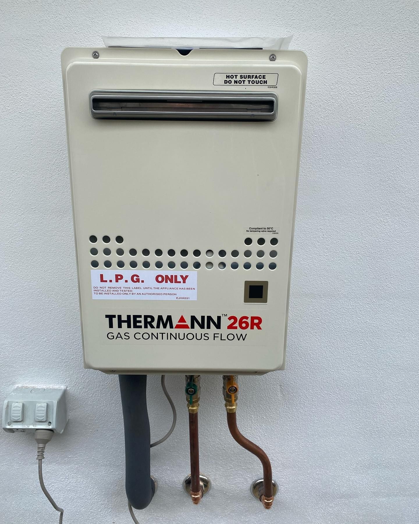 Gas Water Heater Labeled — C’s Plumbing & Gas Gold Coast in Logan, QLD