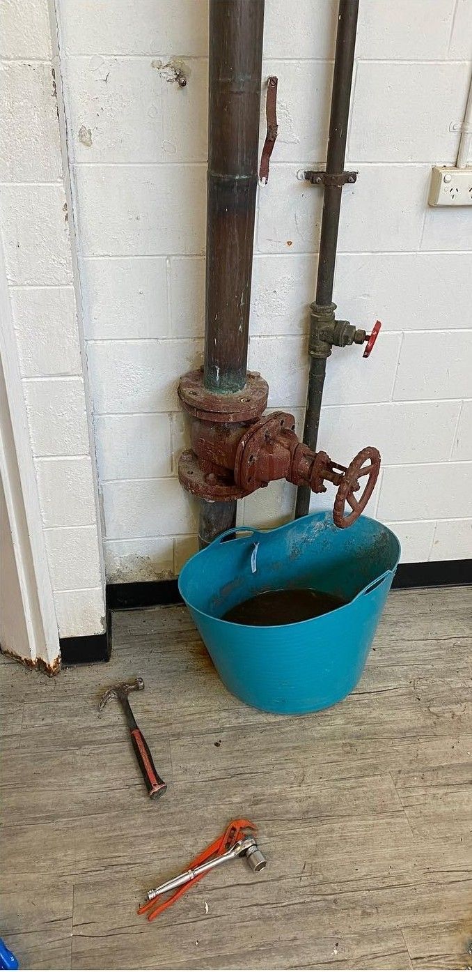 Rusty Pipe With Valve, Tools — C’s Plumbing & Gas Gold Coast in Yatala, QLD