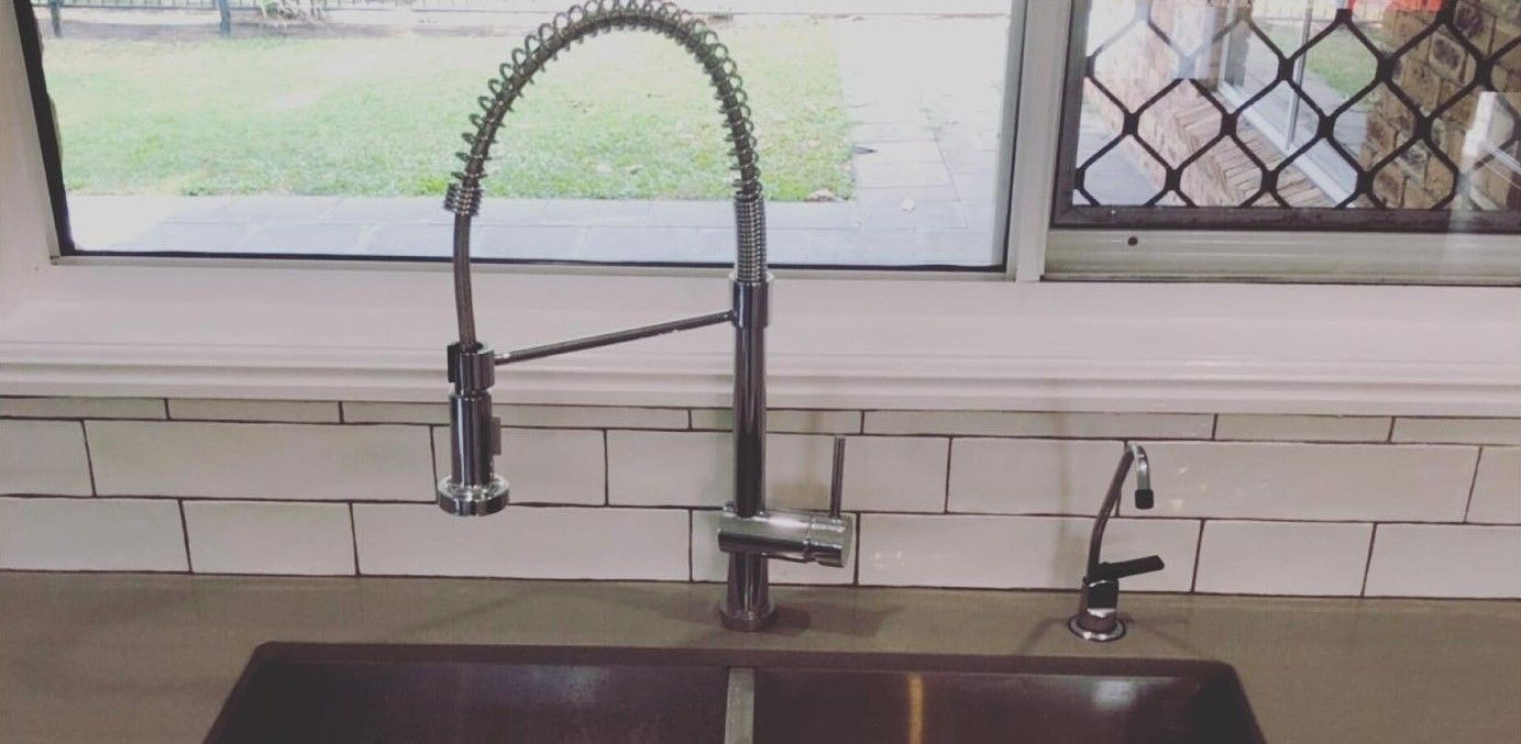 Kitchen Sink With a Stainless Steel Faucet — C’s Plumbing & Gas Gold Coast in Yatala, QLD