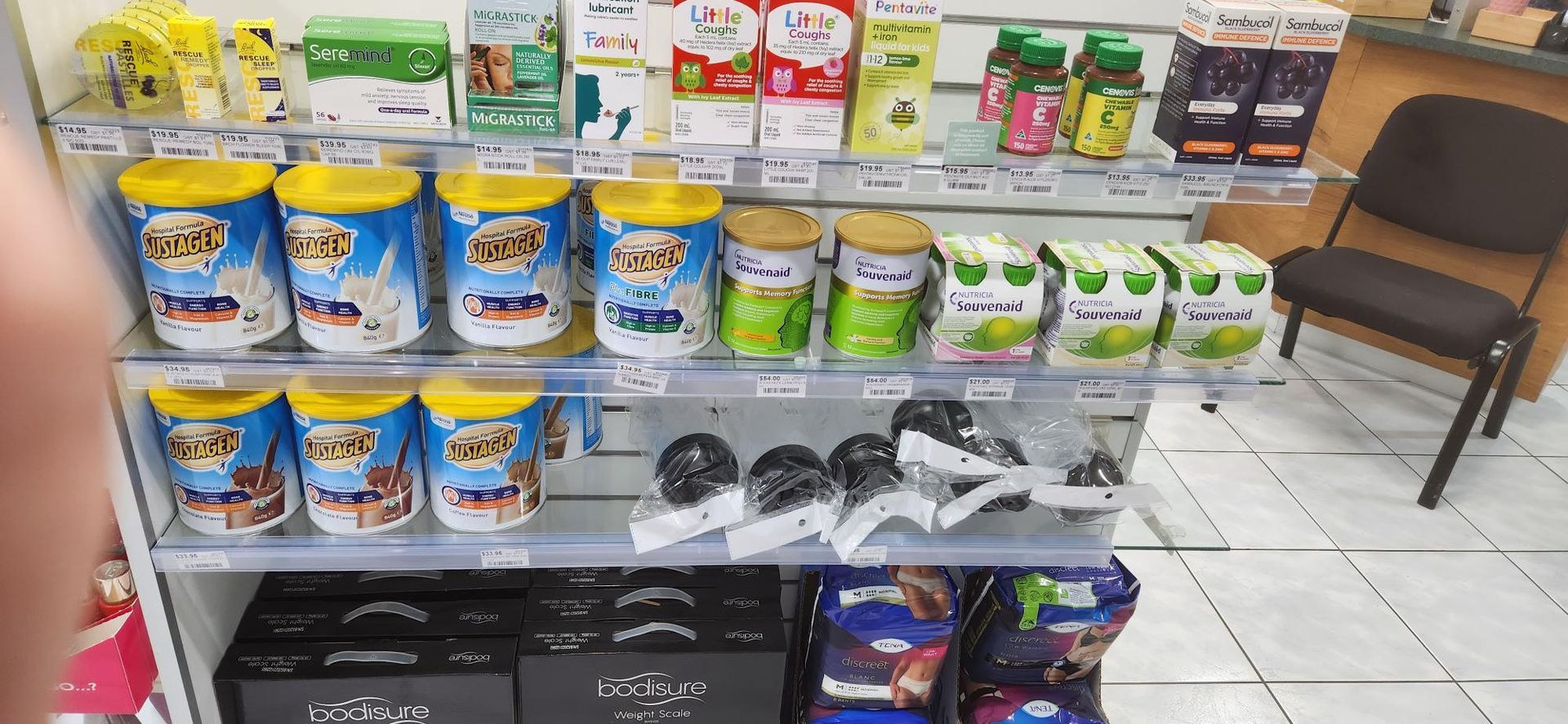Pharmacy Products on a Shelf In The Pharmacy — Bluewater Pharmacy in Yabulu, QLD