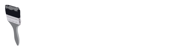 A black and white paint brush with a long handle on a white background.
