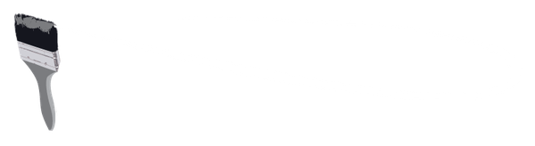 A black and white paint brush with a long handle on a white background.