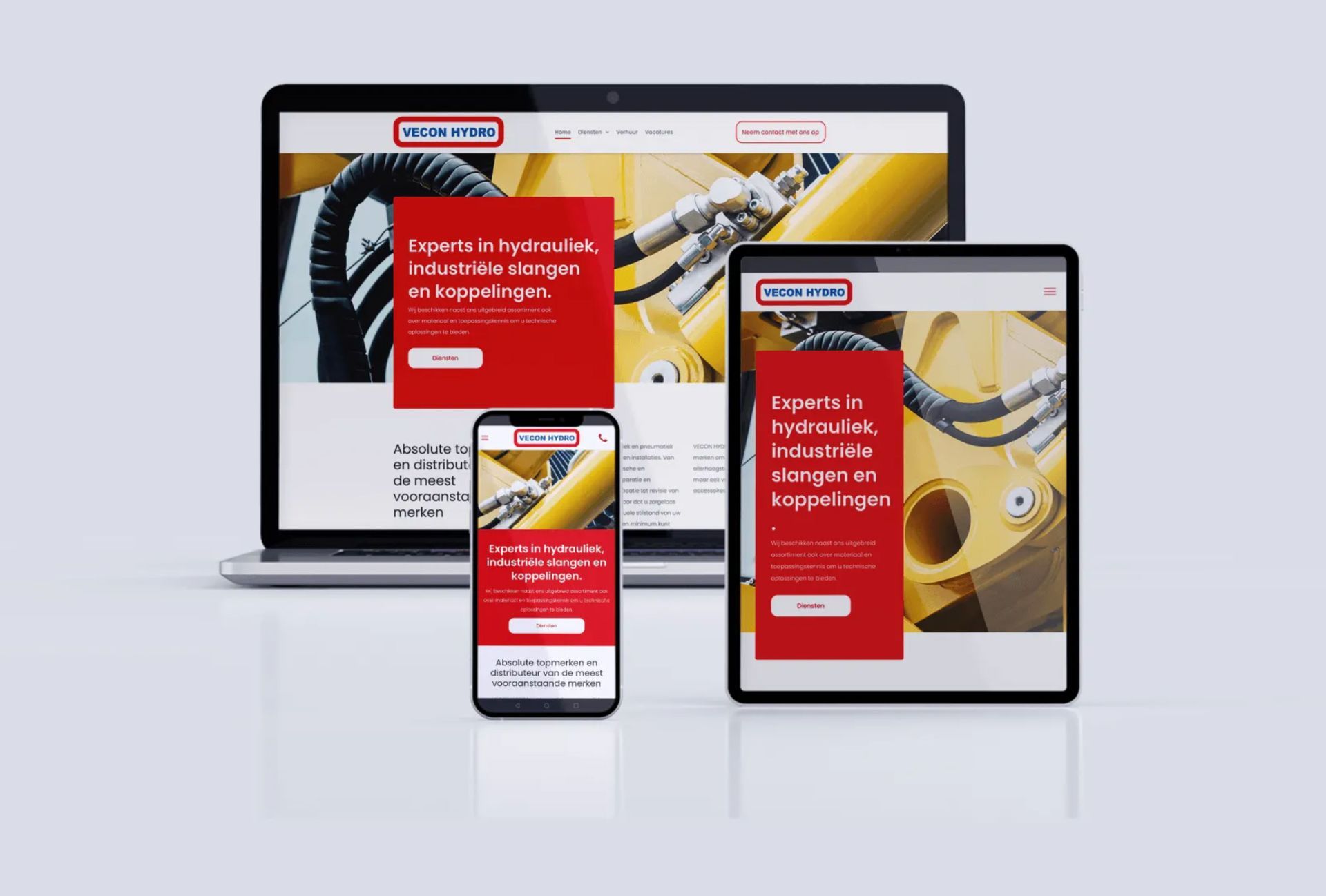 Vibe Creative marketingbureau nieuwe website voor drie devices