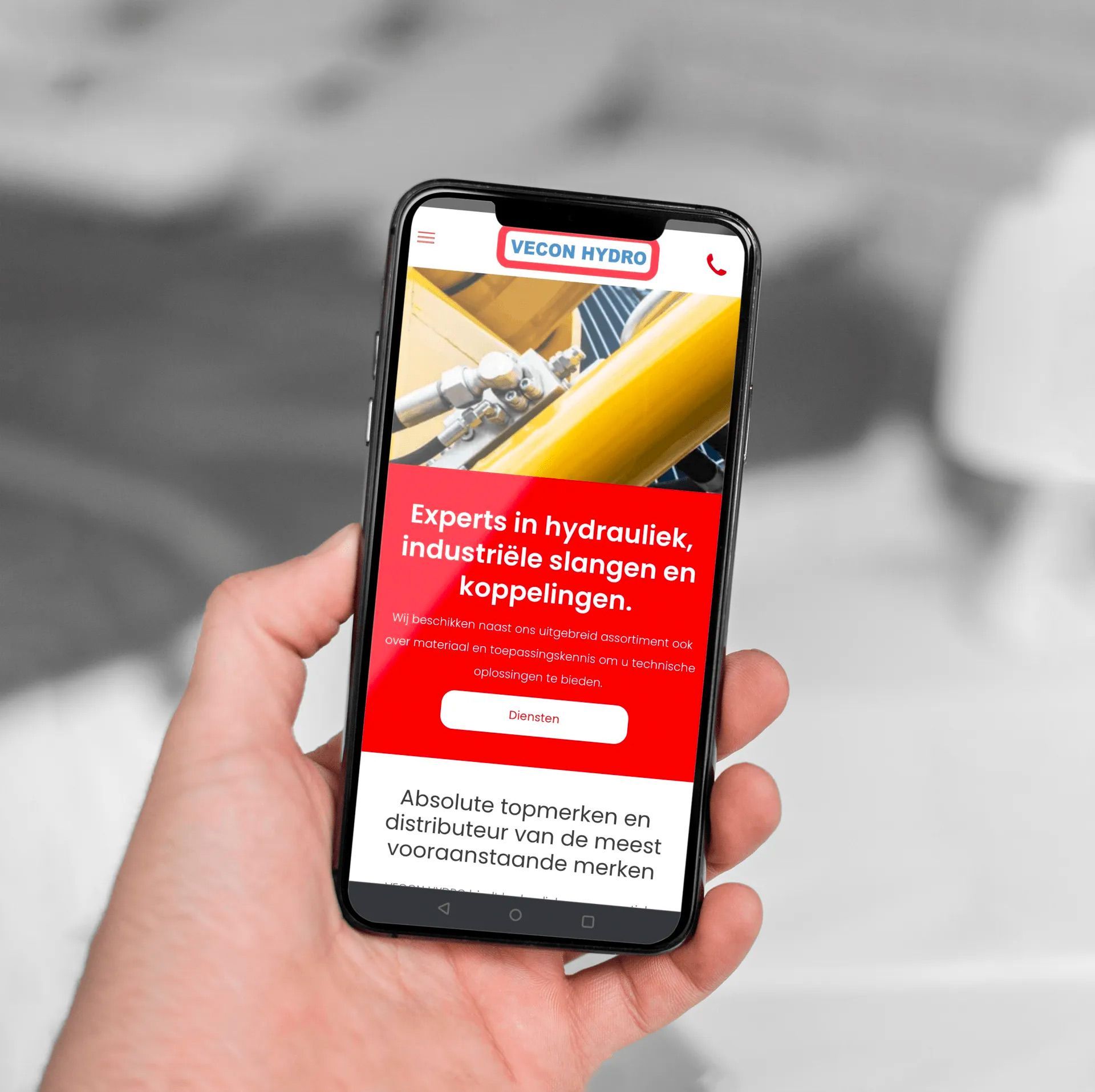 Vibe Creative reclamebureau Zeeuws-Vlaanderen case Vecon Hydro mobiele weergave