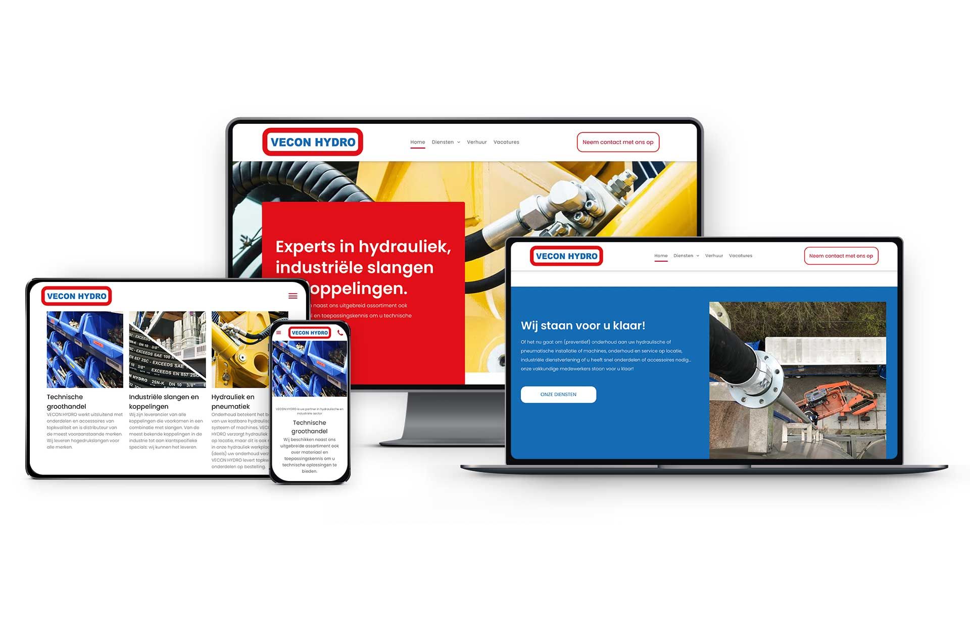 Vibe Creative reclamebureau Zeeuws-Vlaanderen case Vecon Hydro website