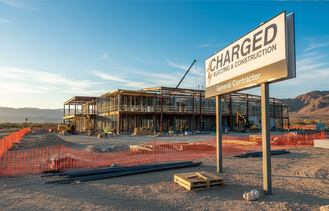 Hand pointing at electrical panel with wires and circuit breakers.